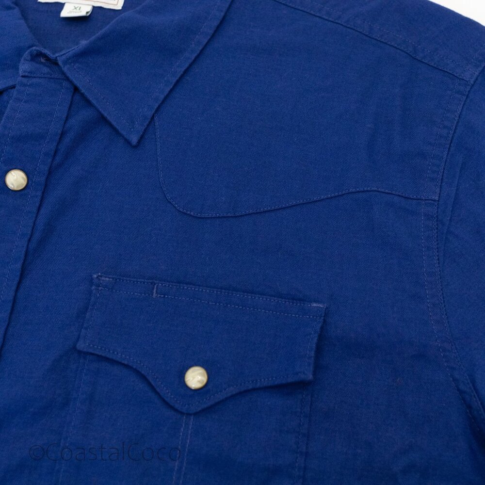 Tecovas Pearl Snap Shirt Mens XL Blue Button Down Western Rodeo Americana Cowboy - Picture 6 of 10